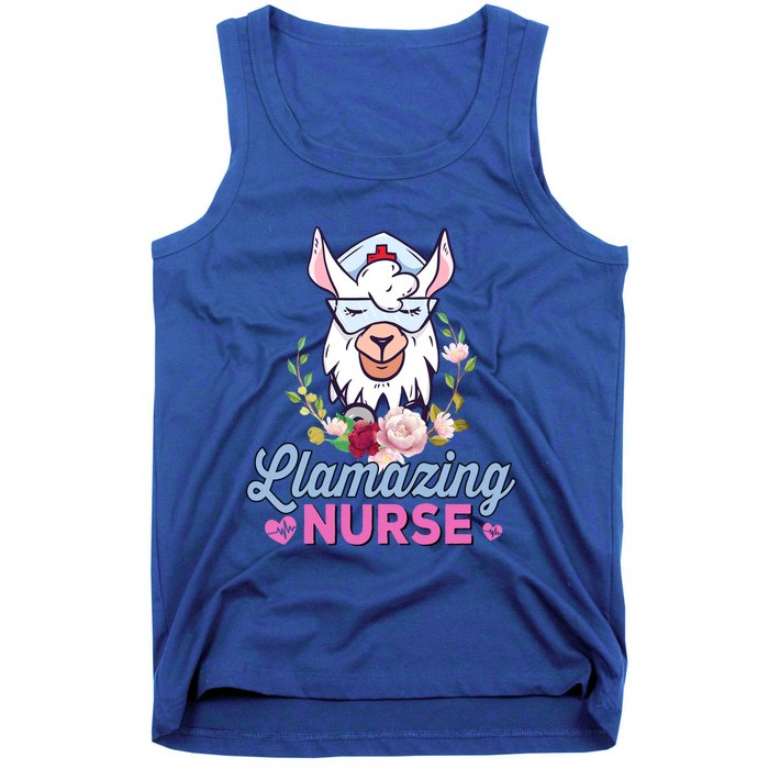 Llamazing Nurse Cute Llama Cosplay Nurse Flower Gift Gift Tank Top