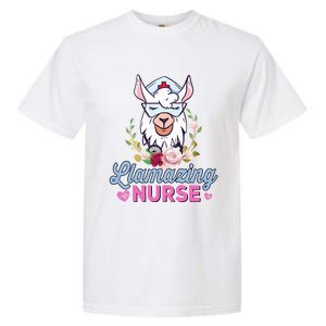 Llamazing Nurse Cute Llama Cosplay Nurse Flower Gift Gift Garment-Dyed Heavyweight T-Shirt