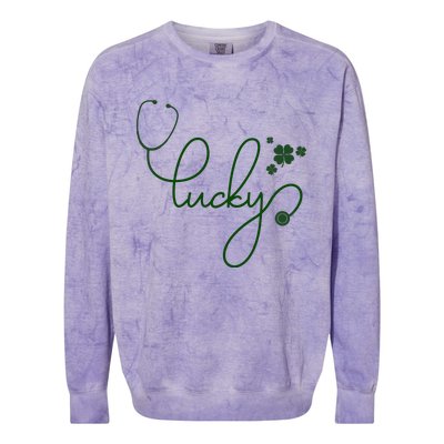 Lucky Nurse Cute St Patricks Day Colorblast Crewneck Sweatshirt