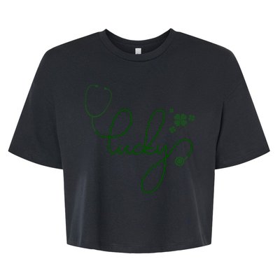 Lucky Nurse Cute St Patricks Day Bella+Canvas Jersey Crop Tee