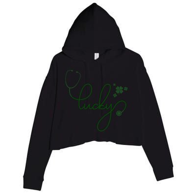 Lucky Nurse Cute St Patricks Day Crop Fleece Hoodie