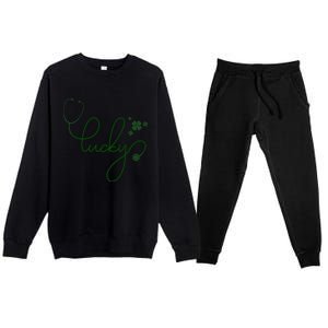 Lucky Nurse Cute St Patricks Day Premium Crewneck Sweatsuit Set