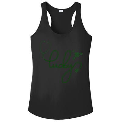 Lucky Nurse Cute St Patricks Day Ladies PosiCharge Competitor Racerback Tank