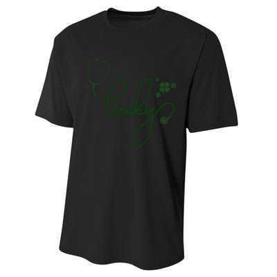 Lucky Nurse Cute St Patricks Day Performance Sprint T-Shirt