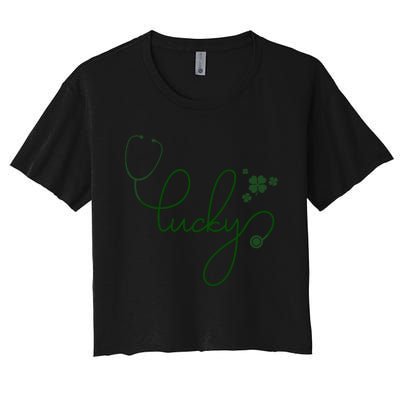 Lucky Nurse Cute St Patricks Day Women's Crop Top Tee