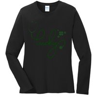 Lucky Nurse Cute St Patricks Day Ladies Long Sleeve Shirt