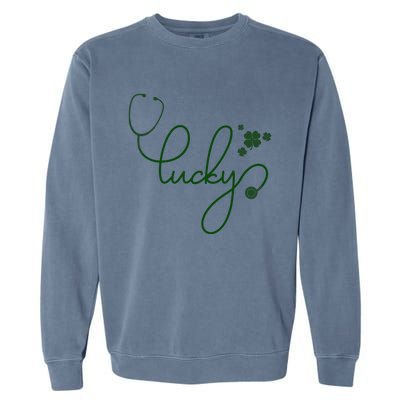 Lucky Nurse Cute St Patricks Day Garment-Dyed Sweatshirt