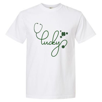 Lucky Nurse Cute St Patricks Day Garment-Dyed Heavyweight T-Shirt