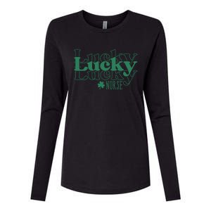 Lucky Nurse Cute St Patricks Day Womens Cotton Relaxed Long Sleeve T-Shirt