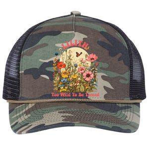 Lilith Name Cute Retro Girl Wildflower Lilith Name Retro Rope Trucker Hat Cap