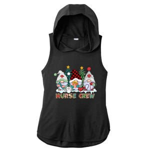 Leopard Nurse Christmas Gnomes Cute Xmas Scrub Nurses Cute Gift Ladies PosiCharge Tri-Blend Wicking Draft Hoodie Tank