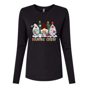 Leopard Nurse Christmas Gnomes Cute Xmas Scrub Nurses Cute Gift Womens Cotton Relaxed Long Sleeve T-Shirt