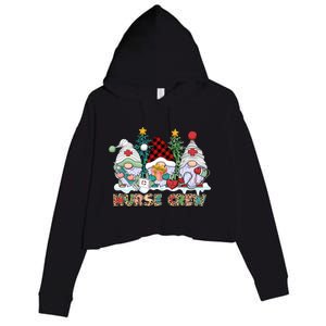 Leopard Nurse Christmas Gnomes Cute Xmas Scrub Nurses Cute Gift Crop Fleece Hoodie