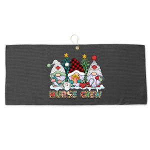 Leopard Nurse Christmas Gnomes Cute Xmas Scrub Nurses Cute Gift Large Microfiber Waffle Golf Towel