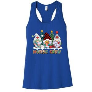 Leopard Nurse Christmas Gnomes Cute Xmas Scrub Nurses Cute Gift Women's Racerback Tank