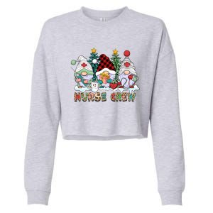 Leopard Nurse Christmas Gnomes Cute Xmas Scrub Nurses Cute Gift Cropped Pullover Crew