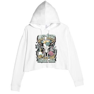 Last Night Cowboy Crop Fleece Hoodie