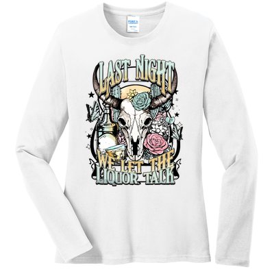 Last Night Cowboy Ladies Long Sleeve Shirt