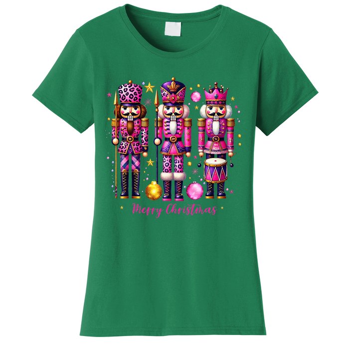 Leopard Nutcracker Christmas 2024 Xmas Pajamas Matching Women's T-Shirt