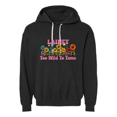 Lainey Name Cute Retro Girl Wildflower Lainey Name Garment-Dyed Fleece Hoodie
