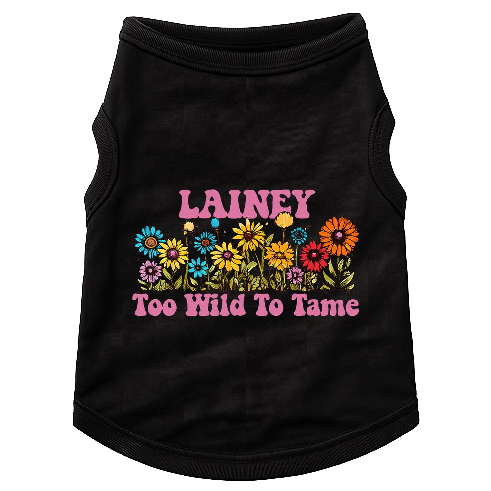 Lainey Name Cute Retro Girl Wildflower Lainey Name Doggie Tank