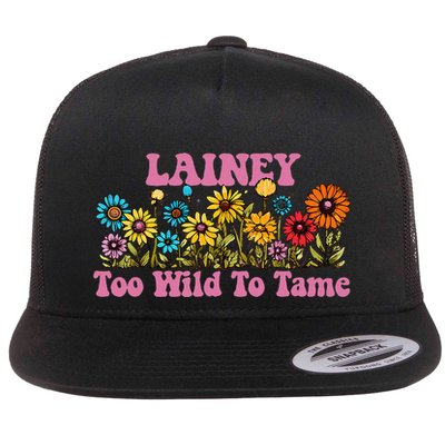 Lainey Name Cute Retro Girl Wildflower Lainey Name Flatbill Hat