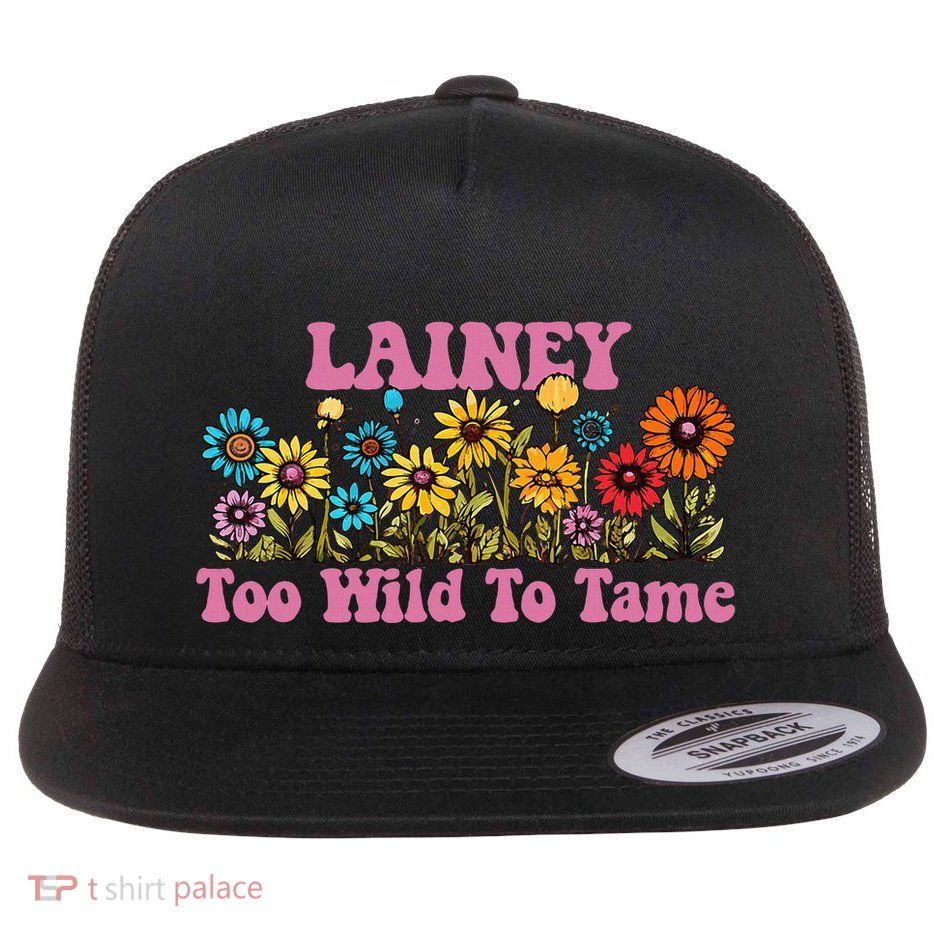 Lainey Name Cute Retro Girl Wildflower Lainey Name Flatbill Hat