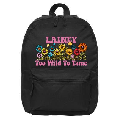 Lainey Name Cute Retro Girl Wildflower Lainey Name 16 in Basic Backpack