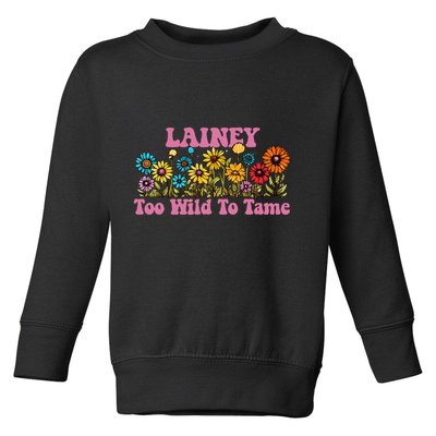 Lainey Name Cute Retro Girl Wildflower Lainey Name Toddler Sweatshirt