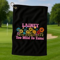 Lainey Name Cute Retro Girl Wildflower Lainey Name Golf Towel
