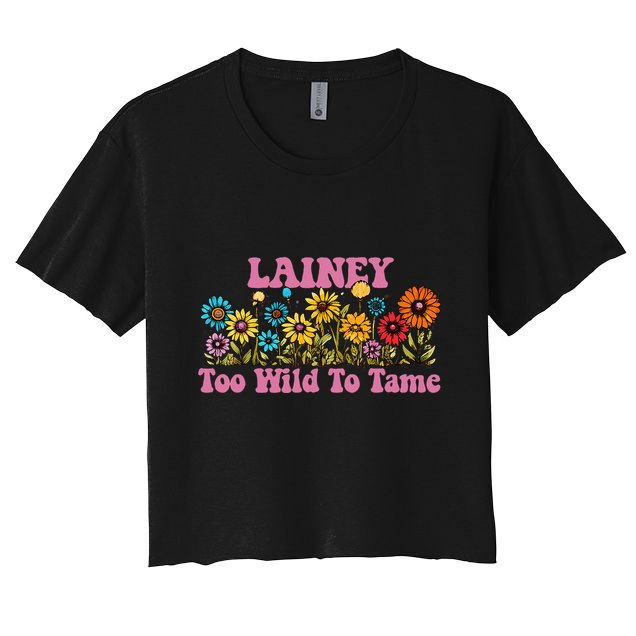 Lainey Name Cute Retro Girl Wildflower Lainey Name Crop Top