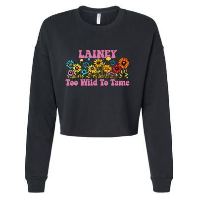 Lainey Name Cute Retro Girl Wildflower Lainey Name Cropped Pullover Crew