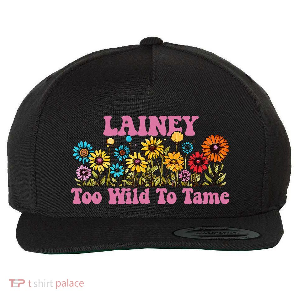Lainey Name Cute Retro Girl Wildflower Lainey Name Wool Snapback Cap