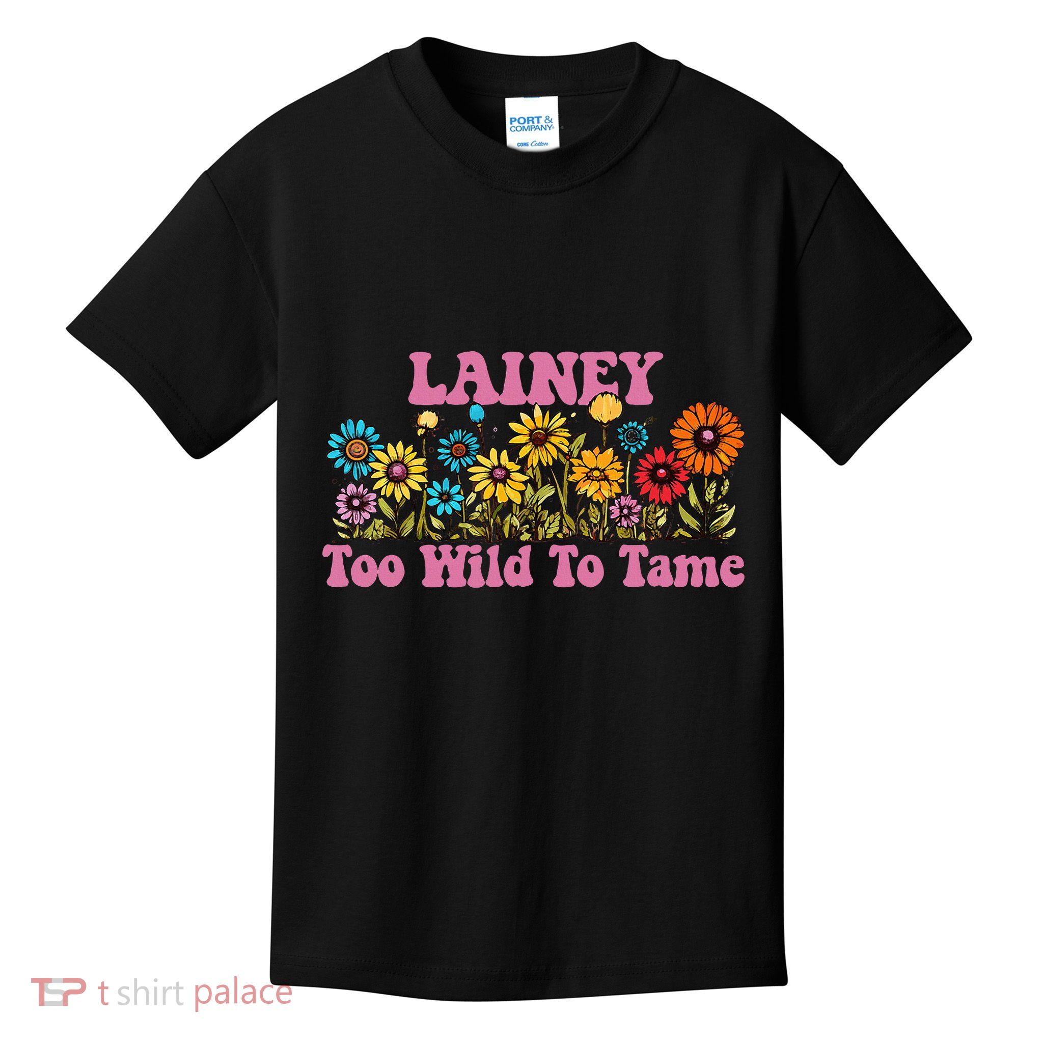 Lainey Name Cute Retro Girl Wildflower Lainey Name Kids T-Shirt