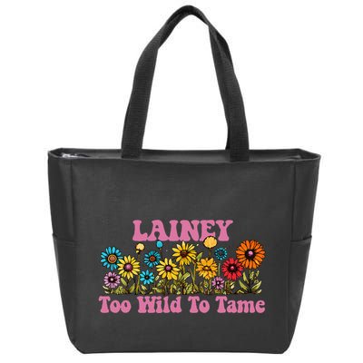 Lainey Name Cute Retro Girl Wildflower Lainey Name Zip Tote Bag