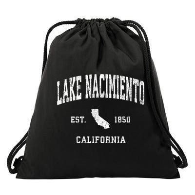 Lake Nacimiento California Ca Vintage Athletic Drawstring Bag