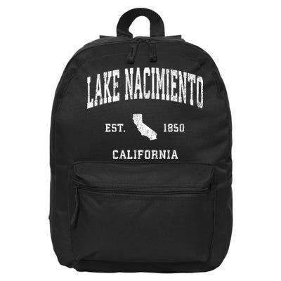 Lake Nacimiento California Ca Vintage Athletic 16 in Basic Backpack