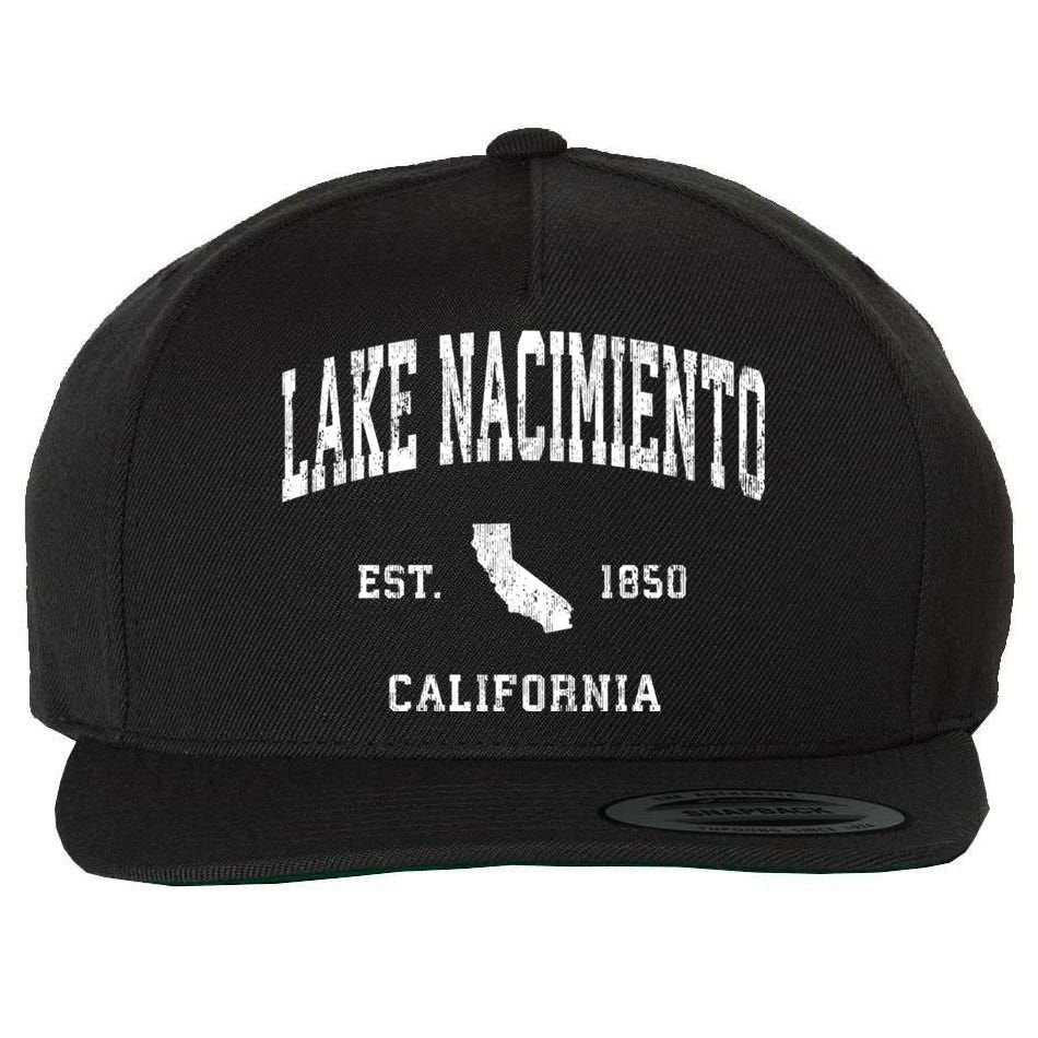 Lake Nacimiento California Ca Vintage Athletic Wool Snapback Cap