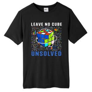 Leave No Cube Unsolved Funny Speed Cubing Math Tall Fusion ChromaSoft Performance T-Shirt