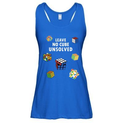 Leave No Cube Unsolved Speedsolving Speedcubing Speed Cuber Great Gift Ladies Essential Flowy Tank