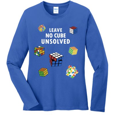 Leave No Cube Unsolved Speedsolving Speedcubing Speed Cuber Great Gift Ladies Long Sleeve Shirt