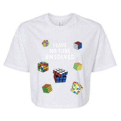 Leave No Cube Unsolved Speedsolving Speedcubing Speed Cuber Great Gift Bella+Canvas Jersey Crop Tee