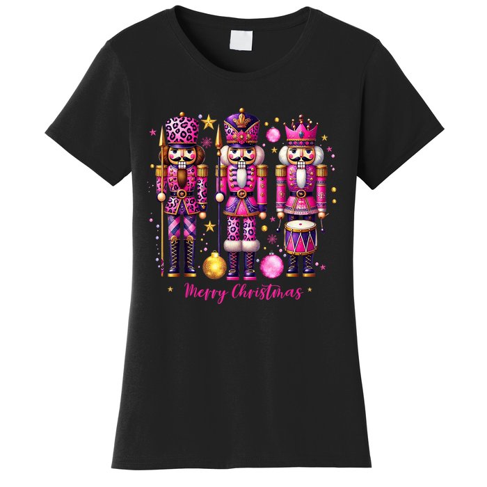 Leopard Nutcracker Christmas 2024 Xmas Pajamas Matching Women's T-Shirt