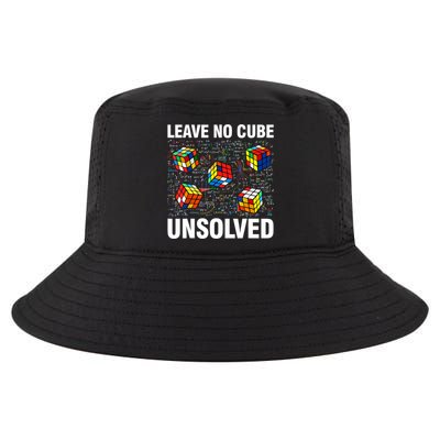 Leave No Cube Unsolved Funny Speed Cubing Math Cool Comfort Performance Bucket Hat