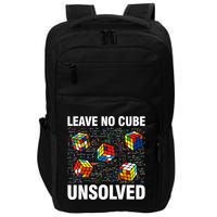 Leave No Cube Unsolved Funny Speed Cubing Math Impact Tech Backpack