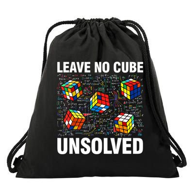 Leave No Cube Unsolved Funny Speed Cubing Math Drawstring Bag