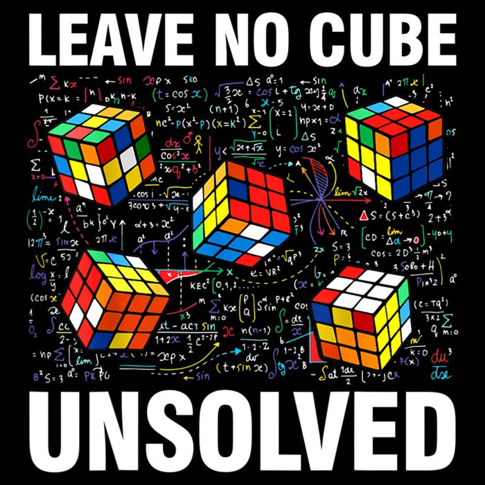 Leave No Cube Unsolved Funny Speed Cubing Math Flat Bill Trucker Hat