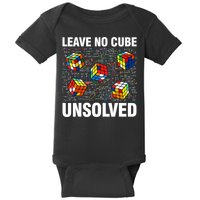 Leave No Cube Unsolved Funny Speed Cubing Math Baby Bodysuit