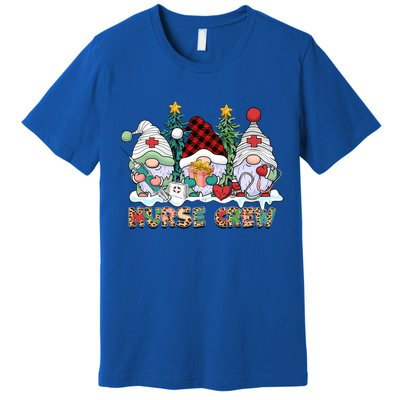 Leopard Nurse Christmas Gnomes Cute Xmas Scrub Nurses Gift Premium T-Shirt