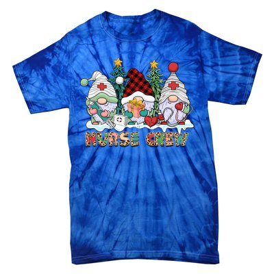 Leopard Nurse Christmas Gnomes Cute Xmas Scrub Nurses Gift Tie-Dye T-Shirt